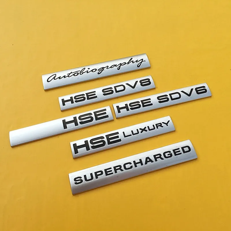 

3D Emblem Auto Badge Decal For HSE Luxury Supercharged HSE SDV6 Land Rover Range Rover BMW VW Audi Car Styling Accessories
