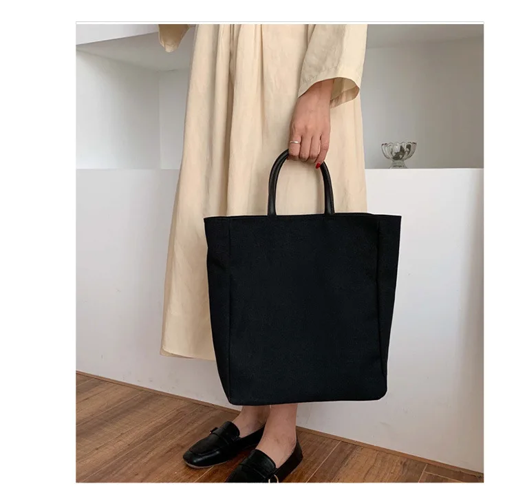 New fashion simple leisure Tote Bag student schoolbag large capacity canvas briefcase