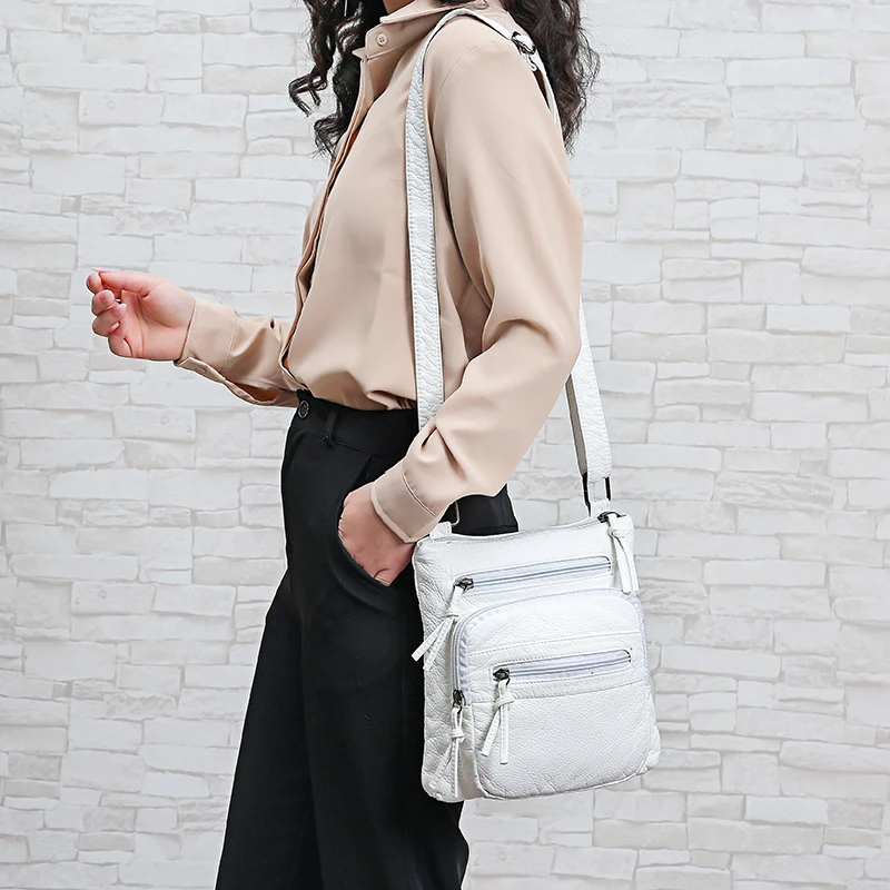 

Solid Color Small Soft Casual Women Bag Vintage Purse Wash Leather Shoulder Bag Handbag Female Pocket Ladies Messenger Bag Totes