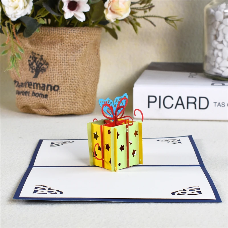 3D открытки на день рождения с конвертом поздравительная открытка для детей в