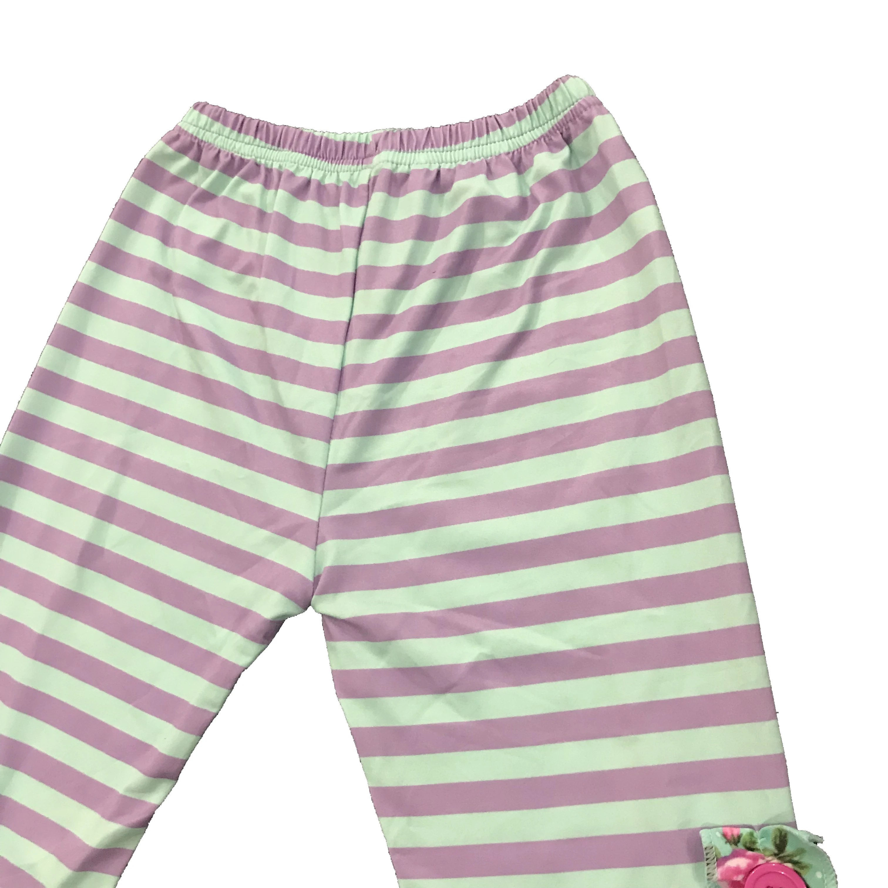 Распродажа фиолетовые полосатые штаны для маленьких девочек из органического