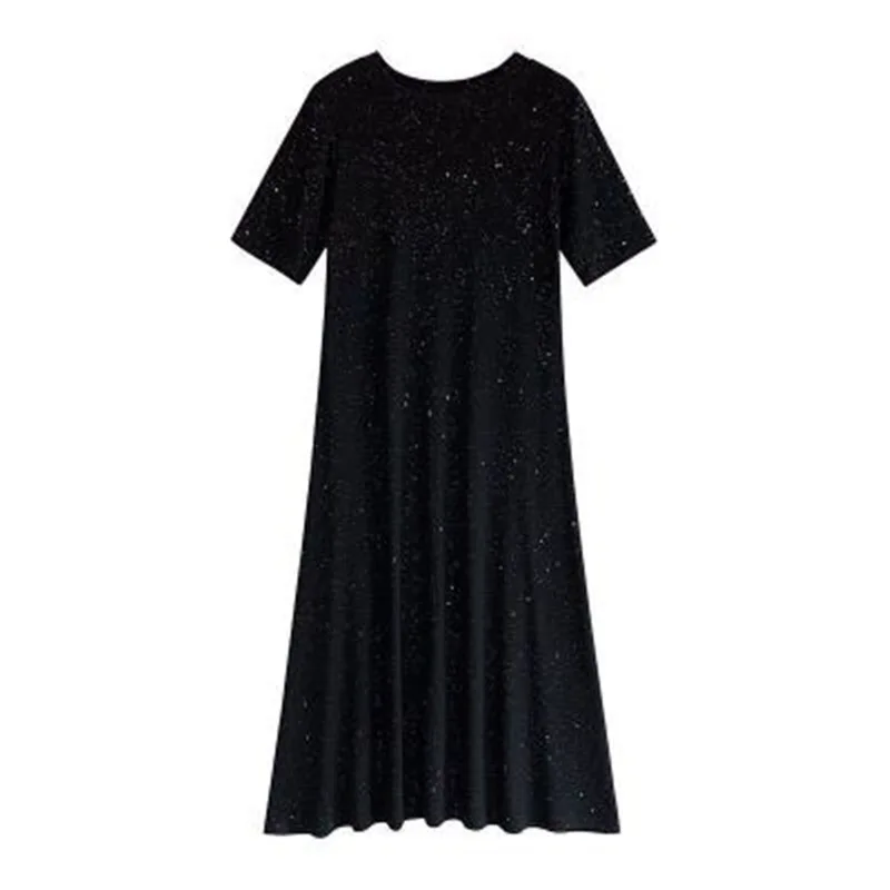 

Starry Sky Dress Women's Korean Version 2021 New Summer Temperament Simple Long Skirt Loose Slim Dress Dress for Women Party