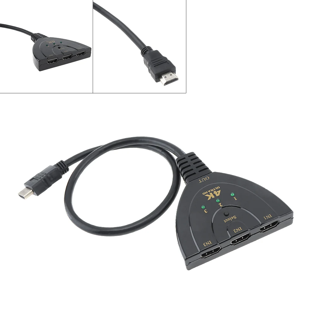 4K 2K мини HDMI усилитель переключатель 3 в 1 4 порта Селектор сплиттер подходит для