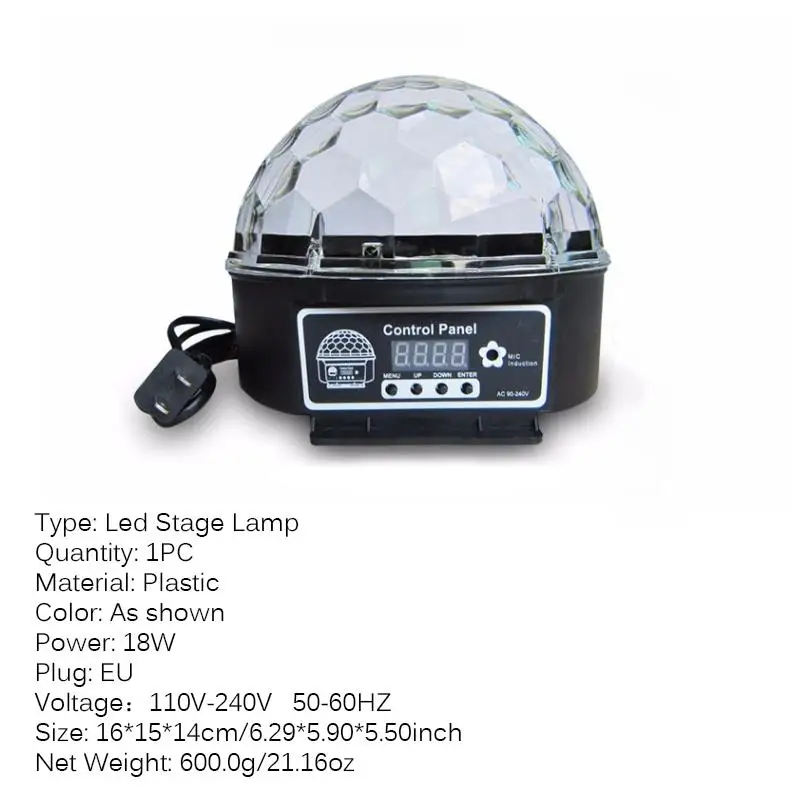 9 Цвет кристалл магический шар Светодиодные сценические лампы лазерный луч диско