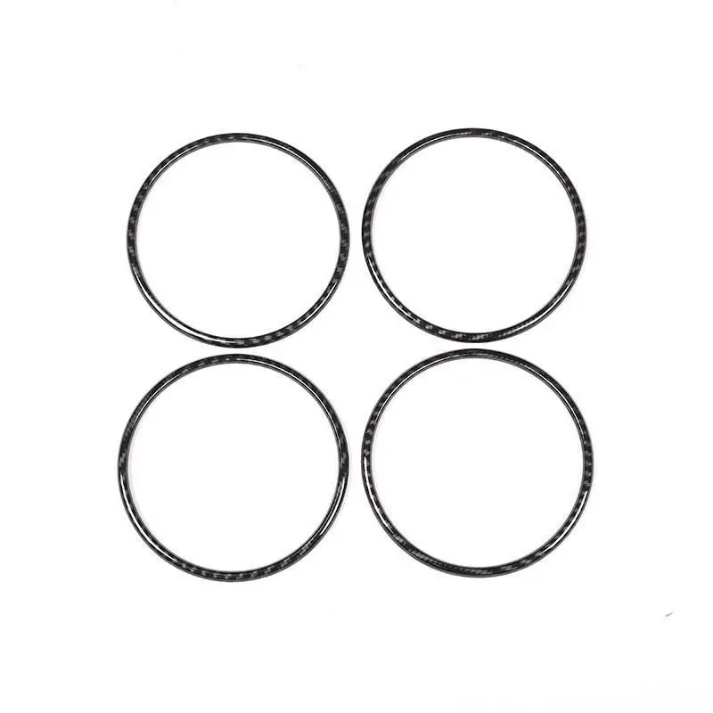 

1set=4pcs Car Parts Carbon Fiber Style Interior Door Speaker Ring Cover Trim For BMW X5 X6 Car decoration