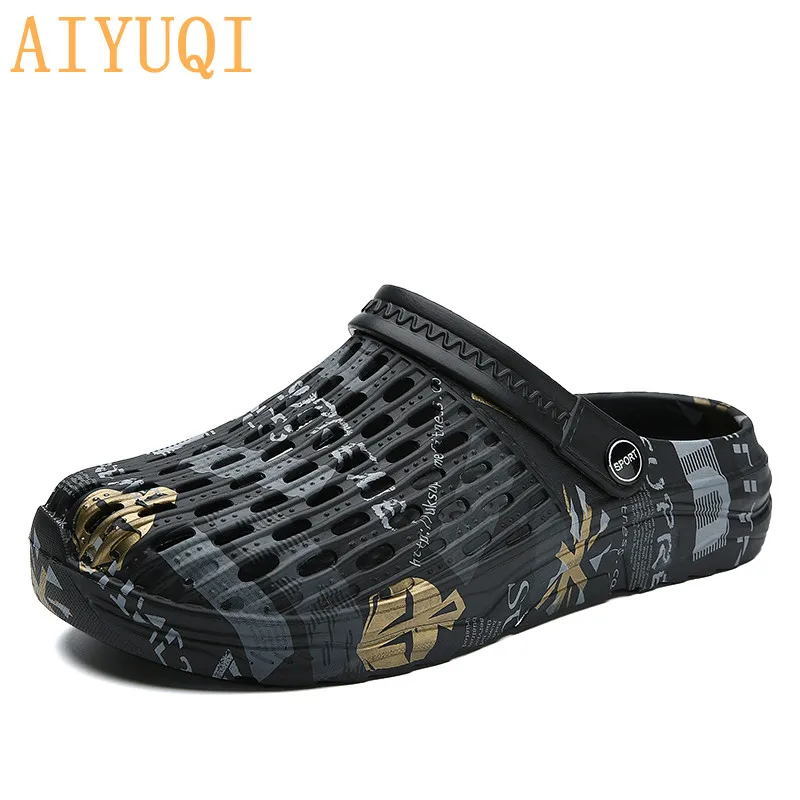 

AIYUQI Men's Sandals Indoor Bathroom Summer Men's Hole Slippers Closed Non-slip Outdoor Wear Camouflage Beach Sandals Male