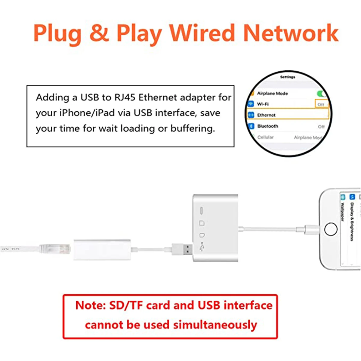 SD TF кардридер для iPhone iPad iPod iOS 13 USB OTG комплект подключения камеры T Flash