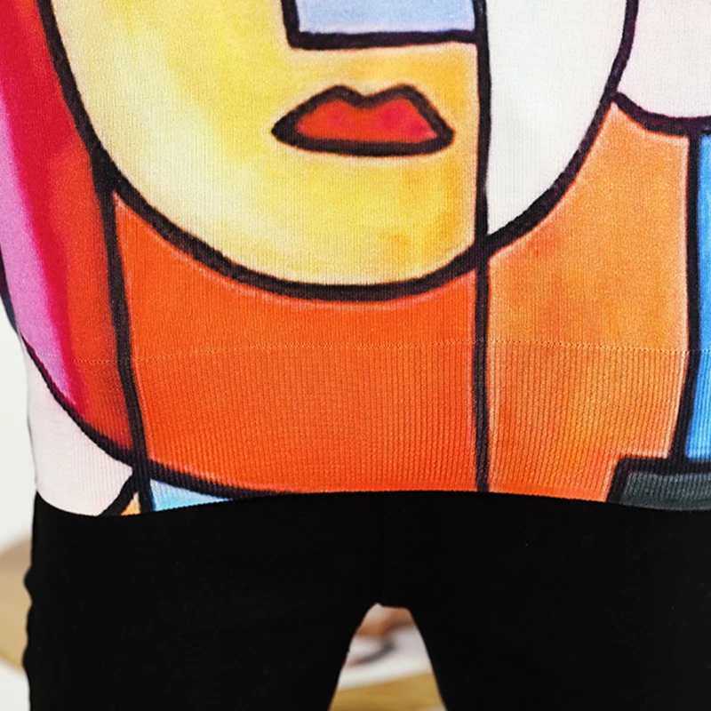 

YISU Women knitted sweater long sleeves O-neck collar female Casual Fashion thin Printed pullover Ladies Autumn Winter sweaters