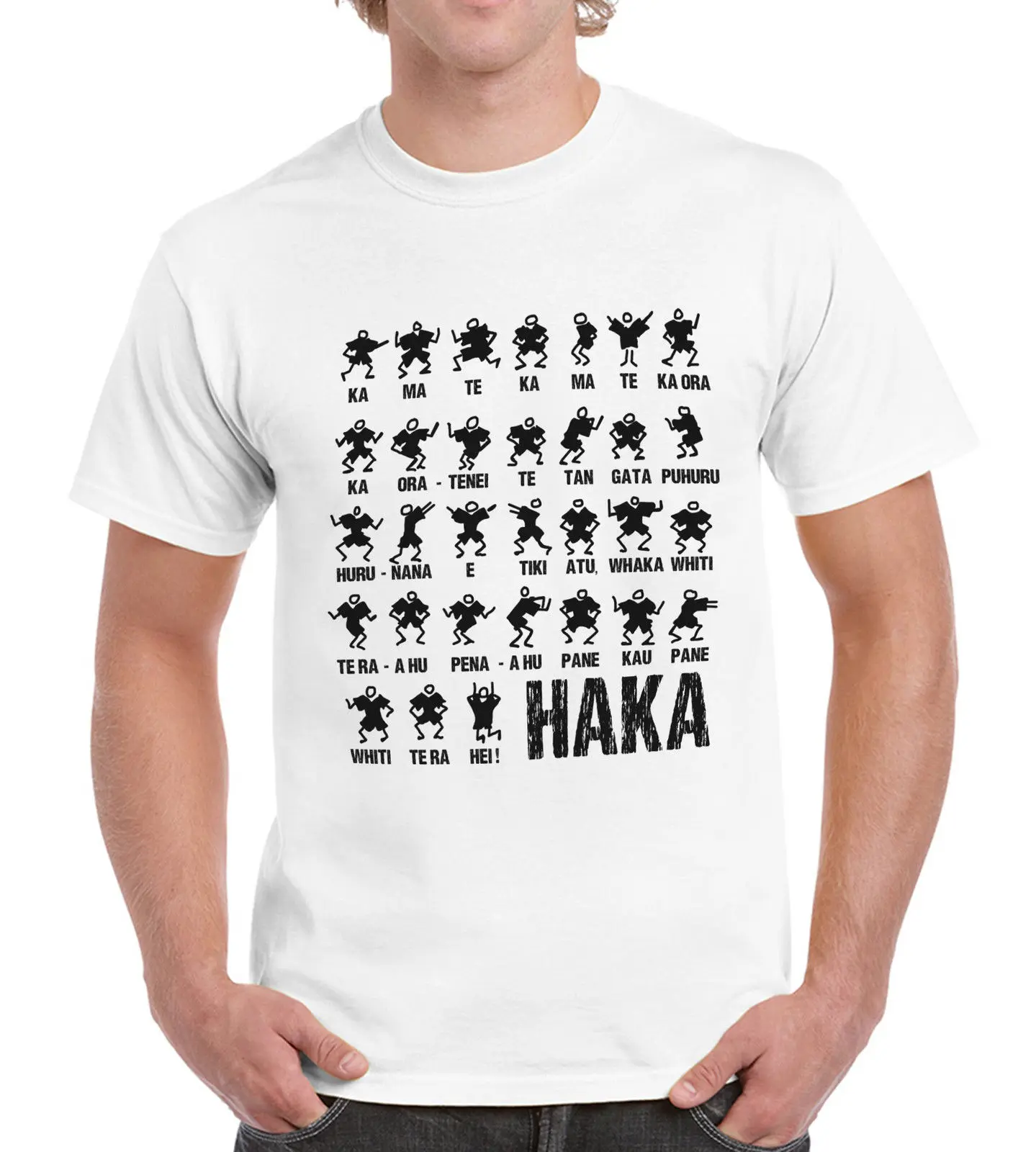 Haka экшн силуэт мужчины s Wo Новая Зеландия Все футболки Топ черный смешной регби