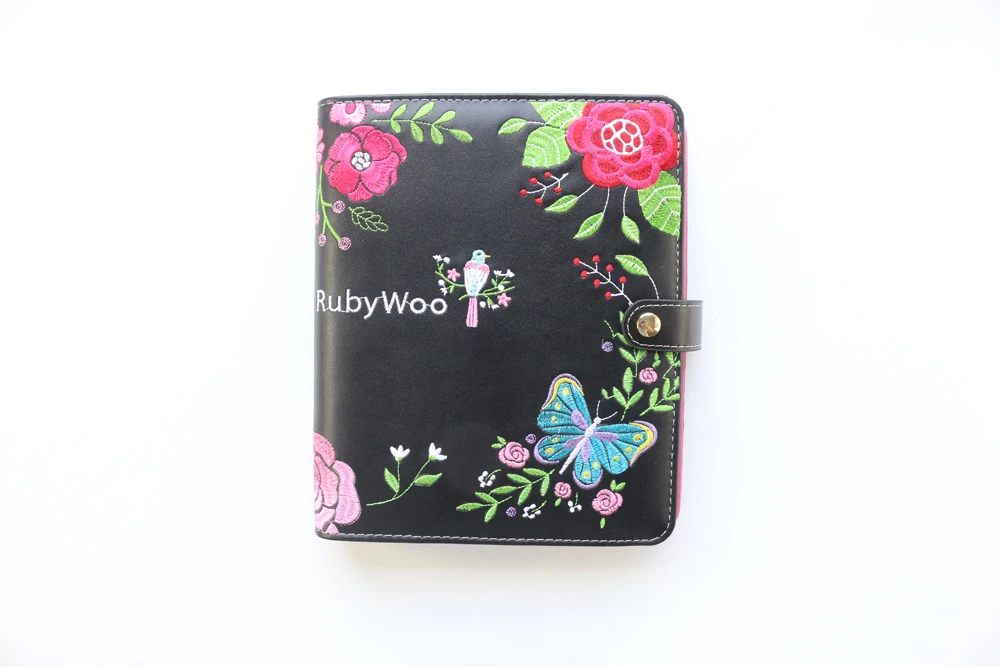 Domikee cute leather hardcover 6 rings binder planner agenda organizer office school refillable spiral notebooks stationery A5A6