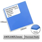 1 шт. Gdstime 100x100x5 мм 5 мм толщина синяя термальная подкладка силиконовые охлаждающие колодки для процессора 100 мм x 5 мм 0,5 см проводящая прокладка радиатора