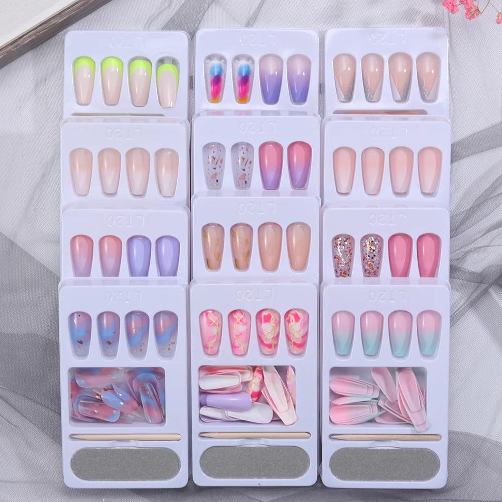 24 шт./компл. 2021 Популярные Накладные ногти с изображением доллара и облака