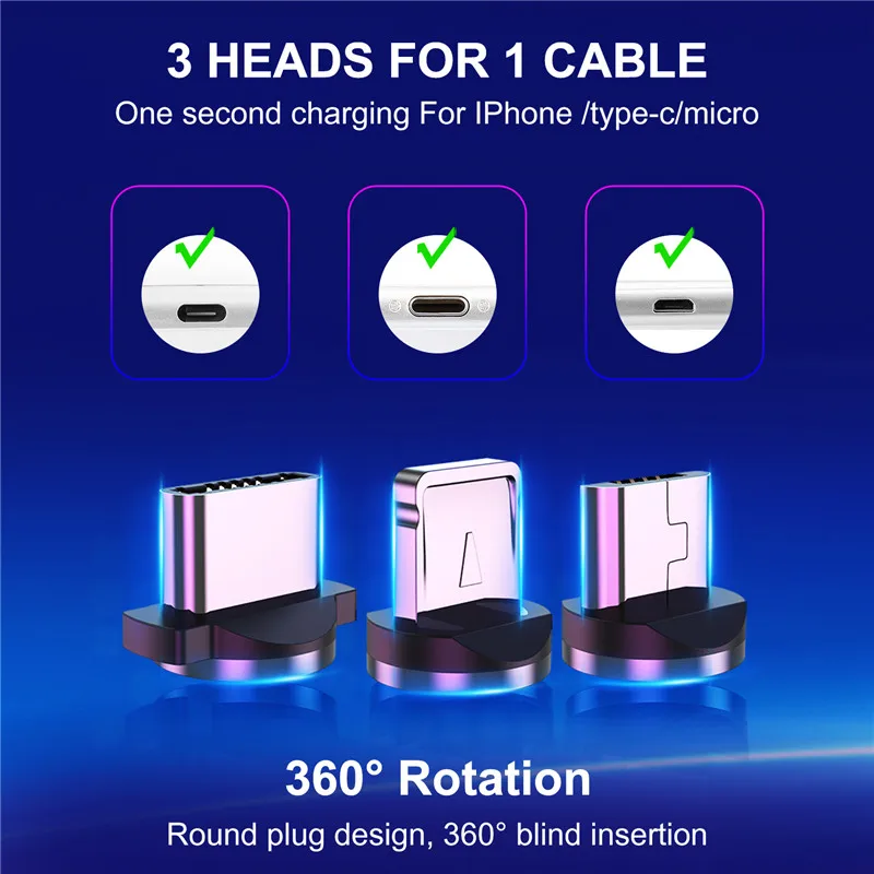 GTWIN Магнитный кабель для быстрой зарядки Micro usb type C зарядное устройство для iPhone 11 XR 7 samsung S9 S10 быстро магнитные телефонные кабели 1 м/2 м/3 м