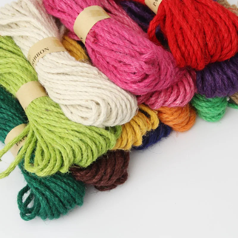 Цветной джутовый хлопковый шнур 10 м/лот 6 мм витая веревка высокая прочность