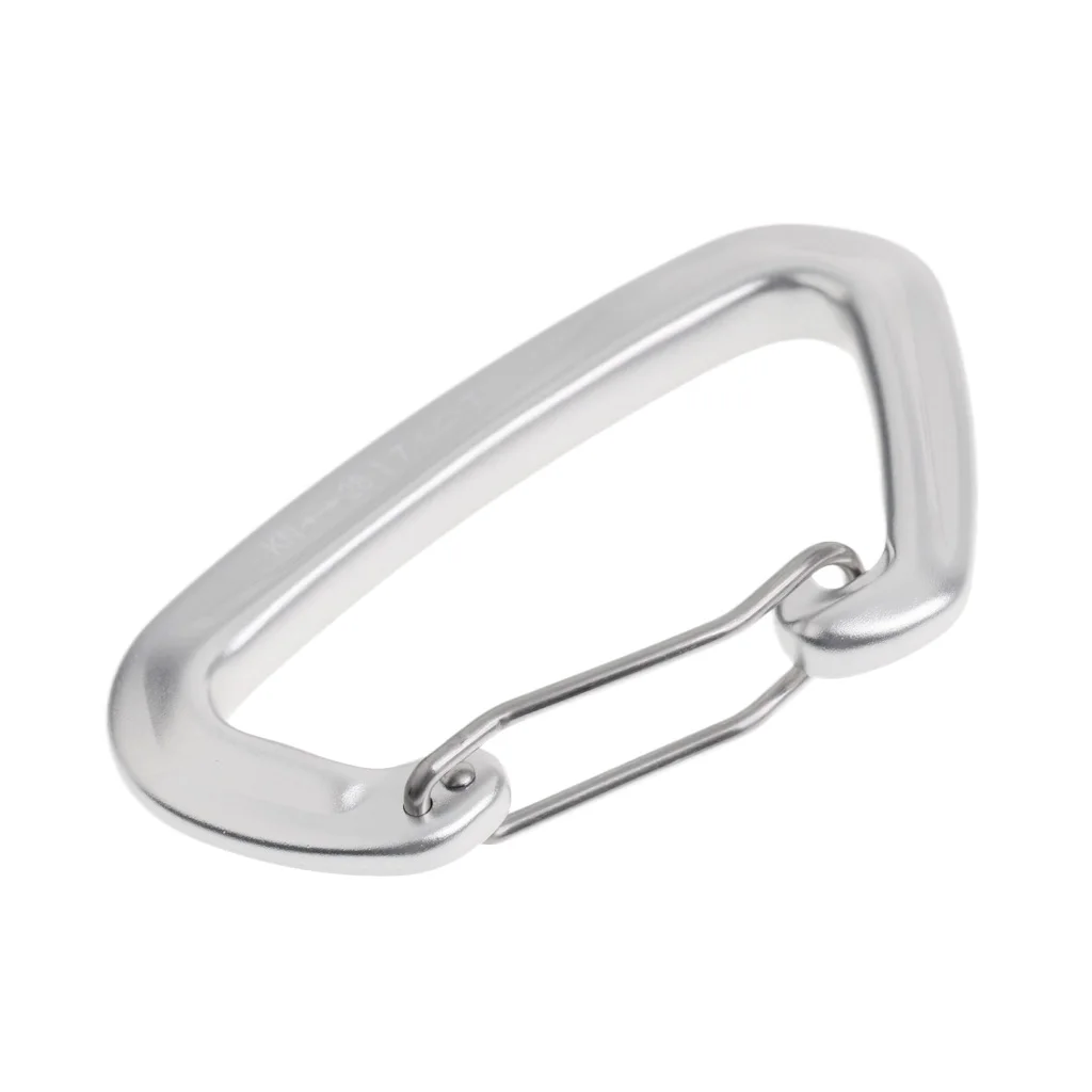 28KN Aluminum Wire Gate Lock Carabiner Hook Rock Climbing Rappelling Quickdraw Spring Snap Locking D Shape | Спорт и развлечения