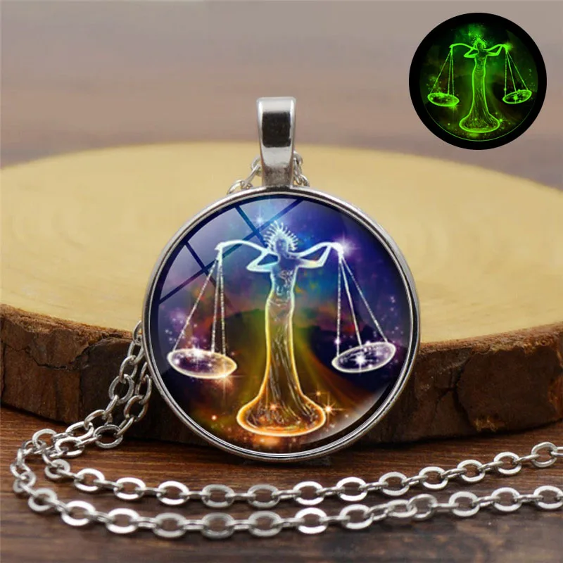 Светящееся ожерелье с 12 созвездиями подвеска со знаками Зодиака светится в