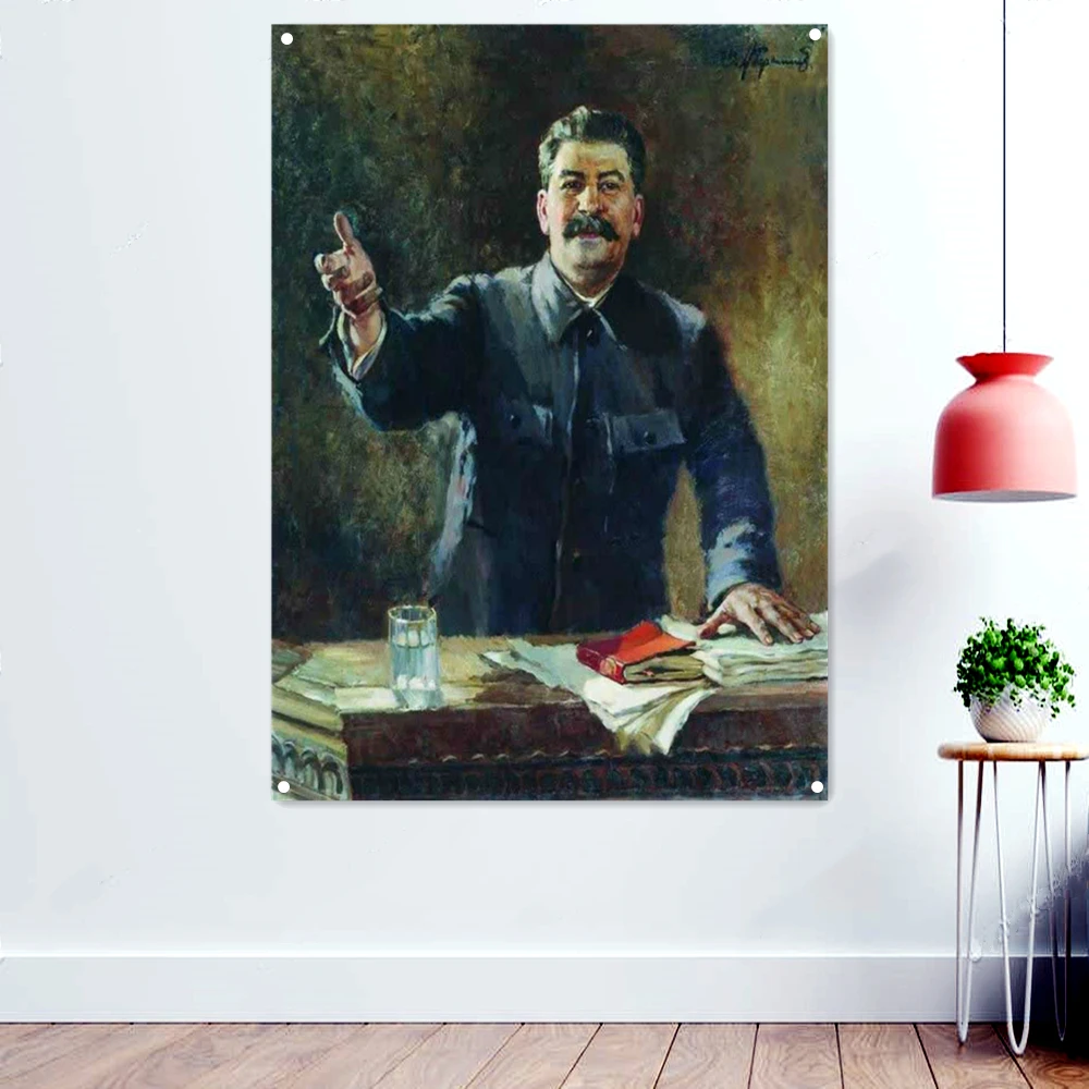 

Great Soviet Union CCCP USSR President Stalin Poster Canvas Painting Wall Decoration Communist Believer Artwork Banner Flag Gift