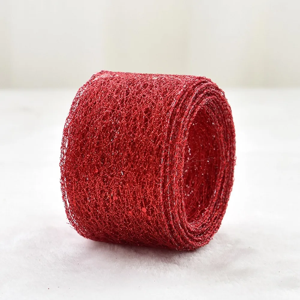 2 м DIY лук ленты для рукоделия блестящая красная Серебряная Золотая лента с