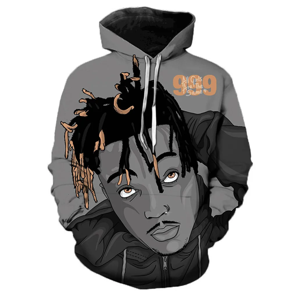 

New Pop Rap Star Juice Wrld Hot 3D Printed Hoodie Men's Hip Hop Fashion Rapper Hoodie Large Size Streetwear 2XS-6XL