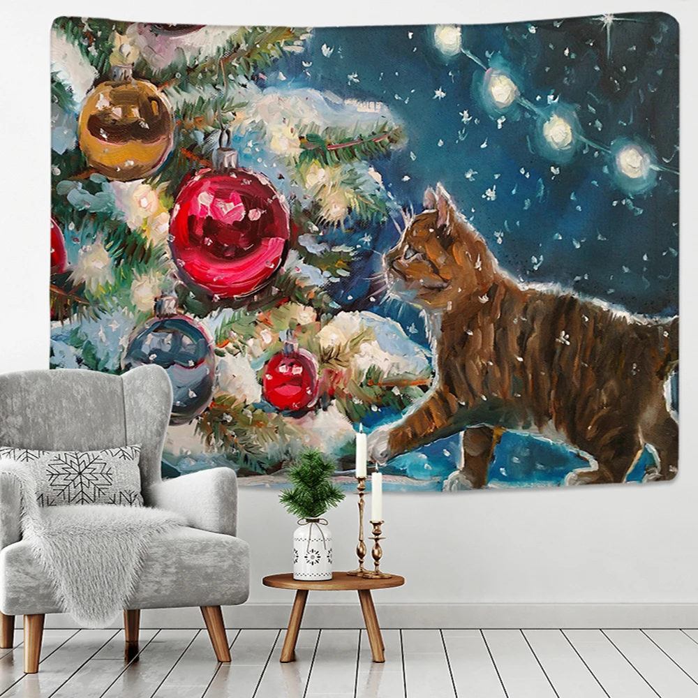 Праздничные рождественские настенные украшения для дома в стиле хиппи фоновая