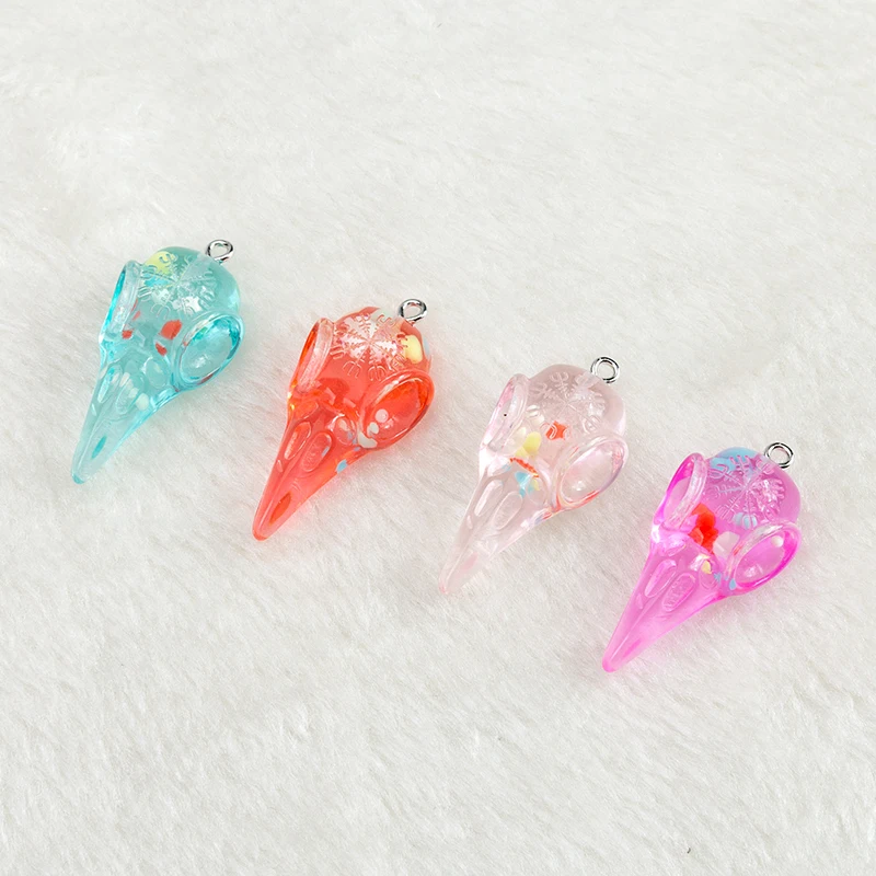 10 шт. череп ворона Подвески с плоской задней стороной из смолы панк Ворон голова