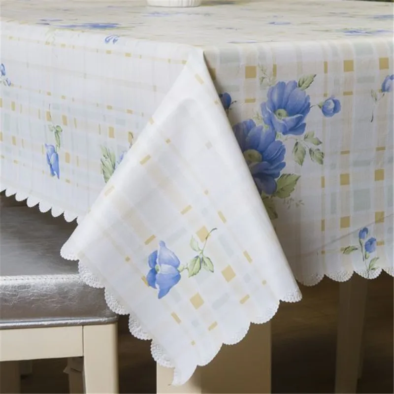 

Flower Print Tablecloth Decorative Waterproof Oilproof Table Cloth Rectangular Thick Wedding Dining Table Cover Cloth Mat