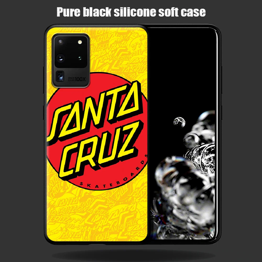 

Santa Cruz Skateboard Brand Phone Case Cover Hull For Samsung Galaxy S 6 7 8 9 10 e 20 Edge Note 8 9 10 Plus black Bumper