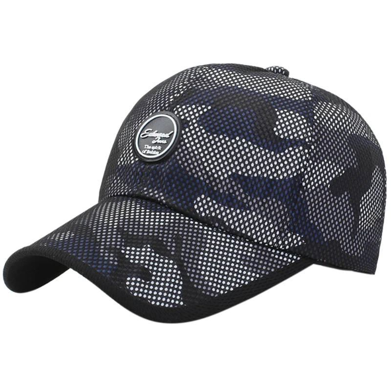 

H053 быстросохнущая камуфляжная кепка с козырьком, регулируемая сетчатая шляпа, уличная Кепка-тракер, кепка для тенниса, бега, спорта, бейсбол...