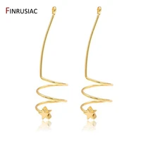 14k gold plated jewellery making supplies star spring shape long pendant for diy earrings necklaces components wholesale