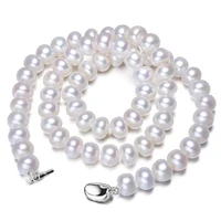 white natural freshwater pearl necklace for women gift 8 9mm necklace beads jewelry 45cm length necklaces fashion jewelry spez