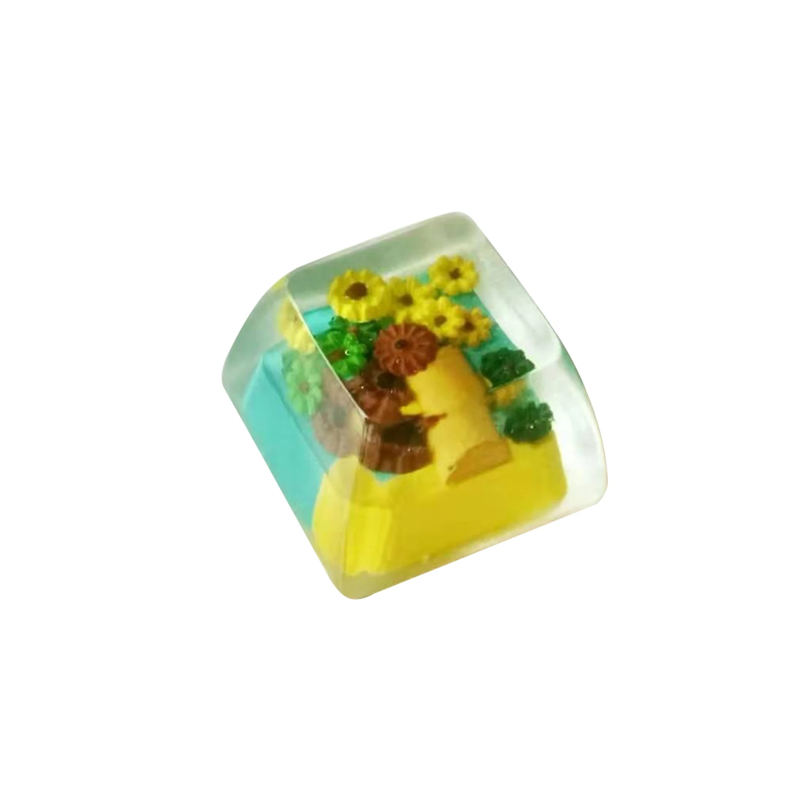 

1 pc Handmade Resin Cos Vincent Van Gogh Sunflower Keycaps For MX Keyboard Key Caps Handmade High Quality keycap