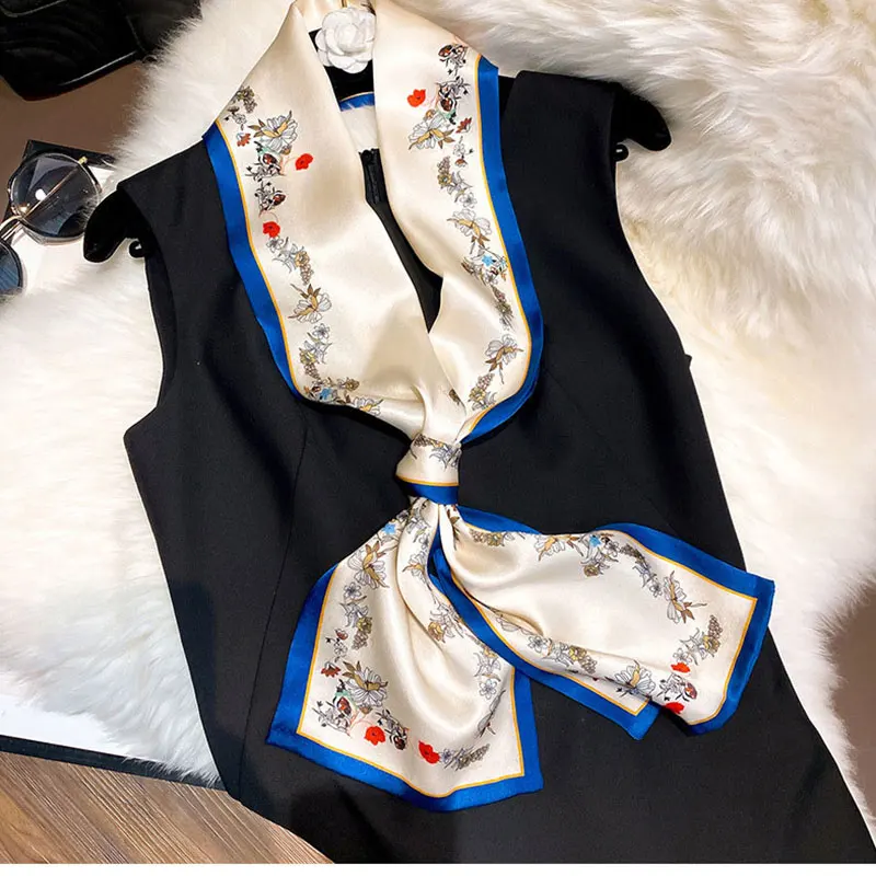 Шелковый шарф 100% роскошные натуральные шали палантины женский летний с