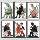 Настенная Картина на холсте с забавной известной фигуркой туалета для гостиной, ванной комнаты, домашний декор, скандинавские плакаты и принты, настенные картины