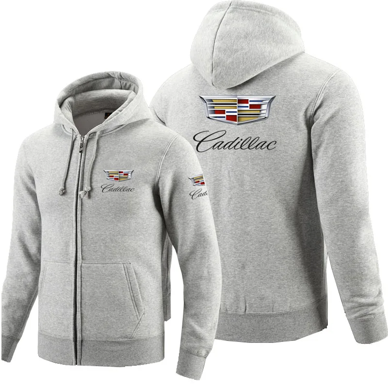 

2021 Autumn winter Cadillac logo zipper sweatshirts Printed Men fleecel Hooded jacket Hoodies Zipper Hoody