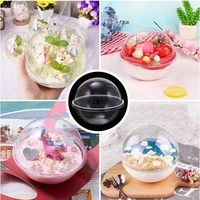 50pcs100pcs transparent plastic cake container ball shape cake container portable mousse ball round christmas cake dome