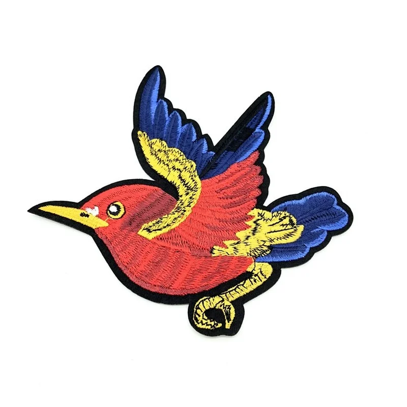1 пара красные Птицы мультфильм Животные вышивка утюгом патчи для одежды платья