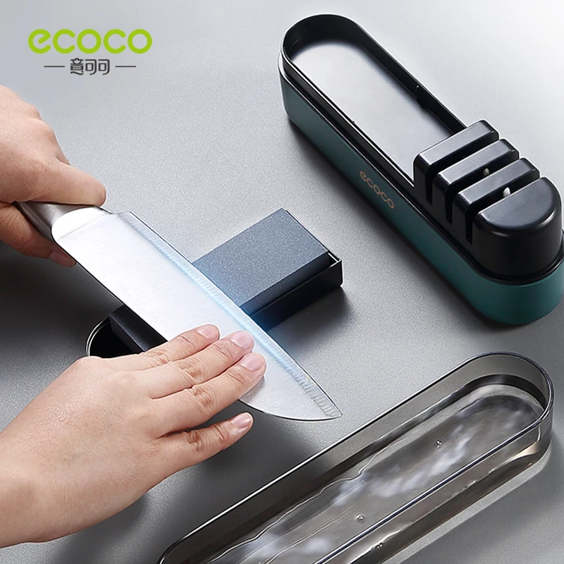ecoco sharpener household quick sharpener whetstone stick sharpening kitchen knife kitchen gadget sharpener 4 stage type free global shipping