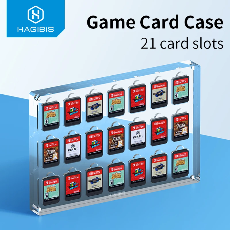 

Hagibis Transparent Game Card Case for Nintendo Switch 21/12 card slots Protective Shockproof Acrylic Games Storage Box Holder