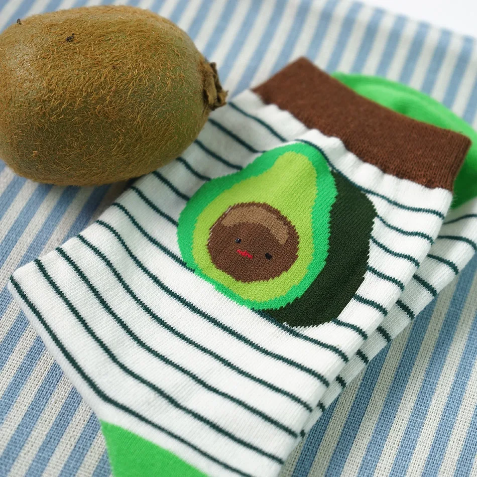 Носки для взрослых фрукты еда арбуз питайя манго авокадо ананас груша яблоко