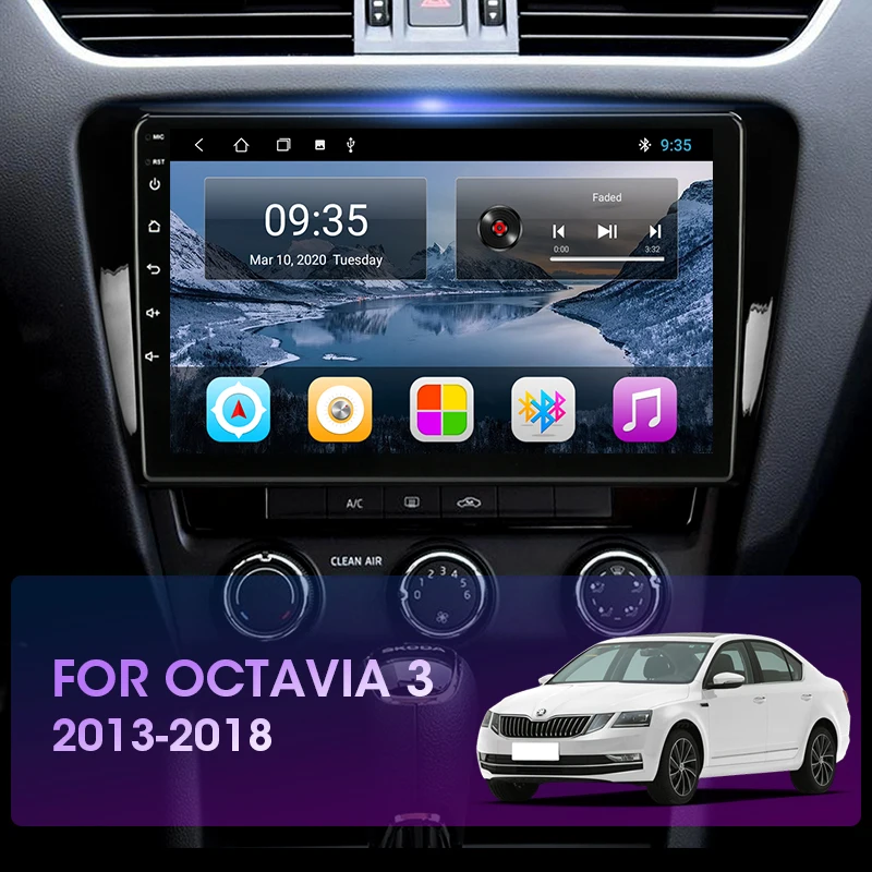 Автомобильный мультимедийный DVD плеер JMCQ 2 Гб + 32 ГБ навигация GPS для SKODA Octavia 3 A7 III