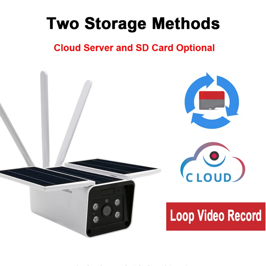 Камера видеонаблюдения Hebeiros HD1080P 4G с солнечной батареей IP Wi Fi 2 мегапиксельная
