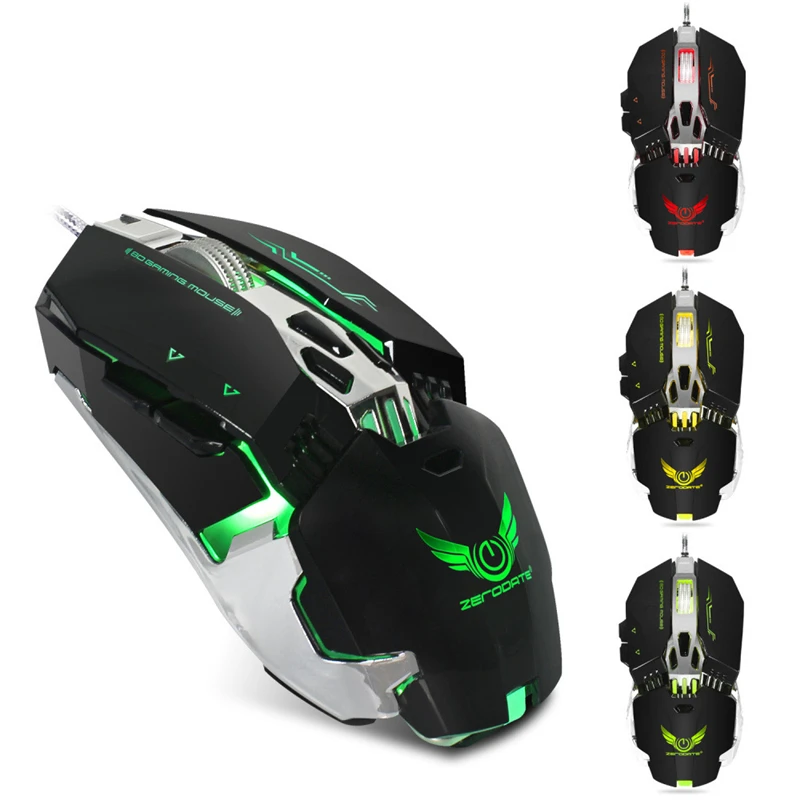 

ZERODATE Gamer Gaming Mouse 3200DPI Adjustable 8 Buttons LED Backlight Wired USB Mechanical Mice For Laptop PC Computer Game