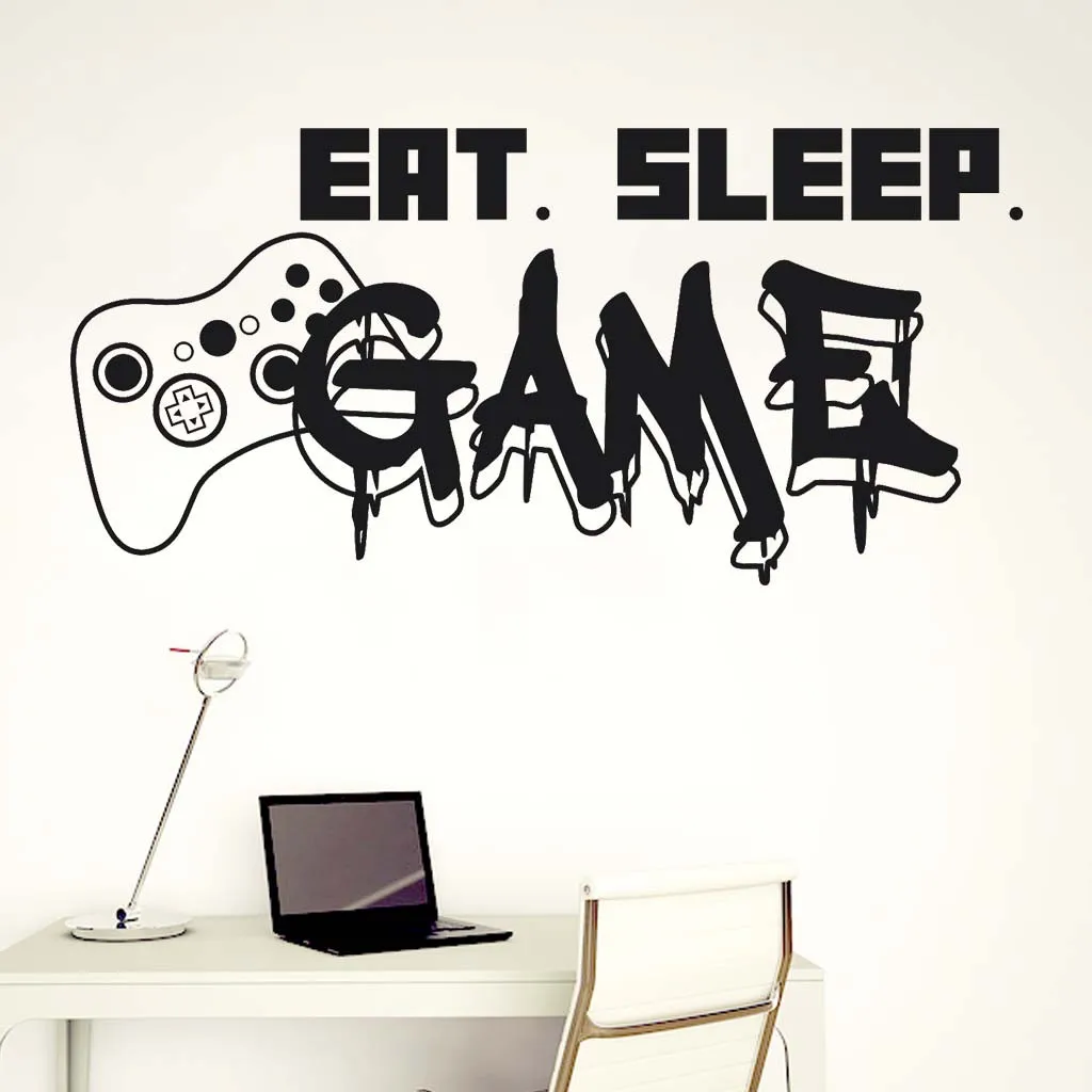 KAKUDER EAT. SLEEP. Игровая буква 60x30 см ПВХ наклейка обои Гостиная Украшение стены плакат