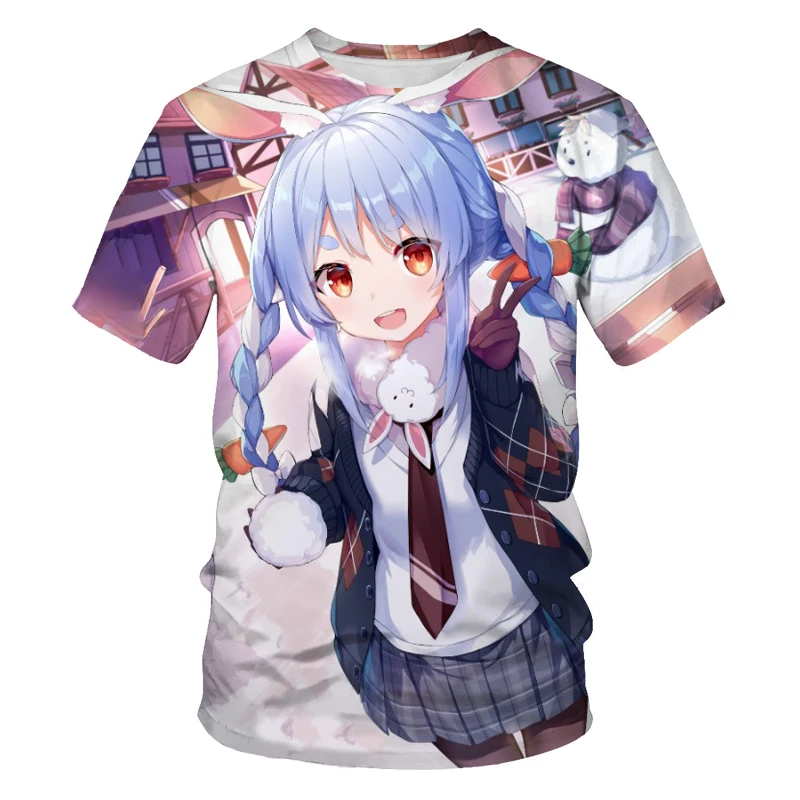 

2021 summer women's short-sleeved tops T-shirts 3D printing cartoon sweet beautiful girls women's clothing tops