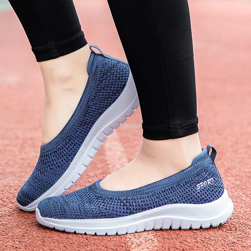 

Женские летние сетчатые кроссовки YWYGMZ, дышащие повседневные лоферы, удобные прогулочные туфли без шнуровки, легкая обувь на плоской подошв...