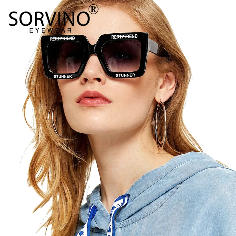 Женские дизайнерские Квадратные Солнцезащитные очки оверсайз с принтом 2020 90s