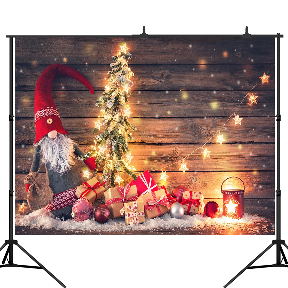 

Lyavshi photography backdrops Christmas tree wood wall stars glitter vintage background photobooth photo studio photocall prop