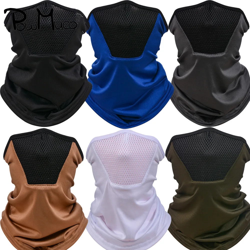 

Powmuco Unisex Multifunction Outdoor Sport Scarf Neck Gaiter Dustproof Sunscreen Turban Summer Cycling Fishing Full Face Mask