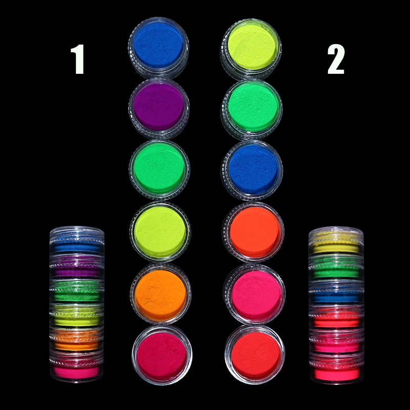 Флуоресцентный блестящий набор для ногтей хромированный пыль Омбре