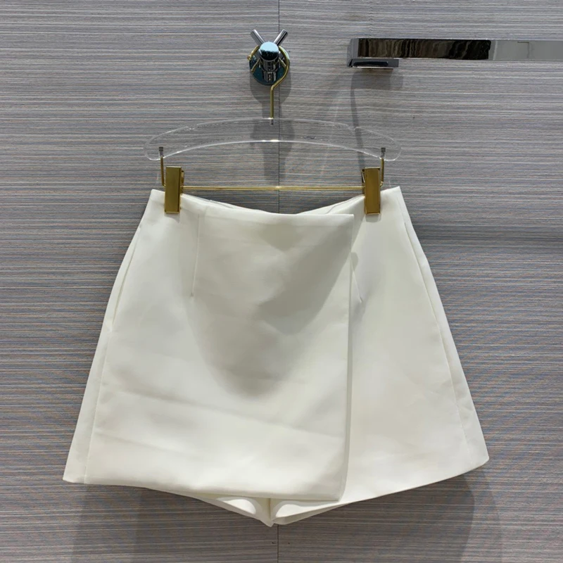 

Повседневная качественная модная женская юбка с высокой талией, роскошные винтажные однотонные шорты, 11,17